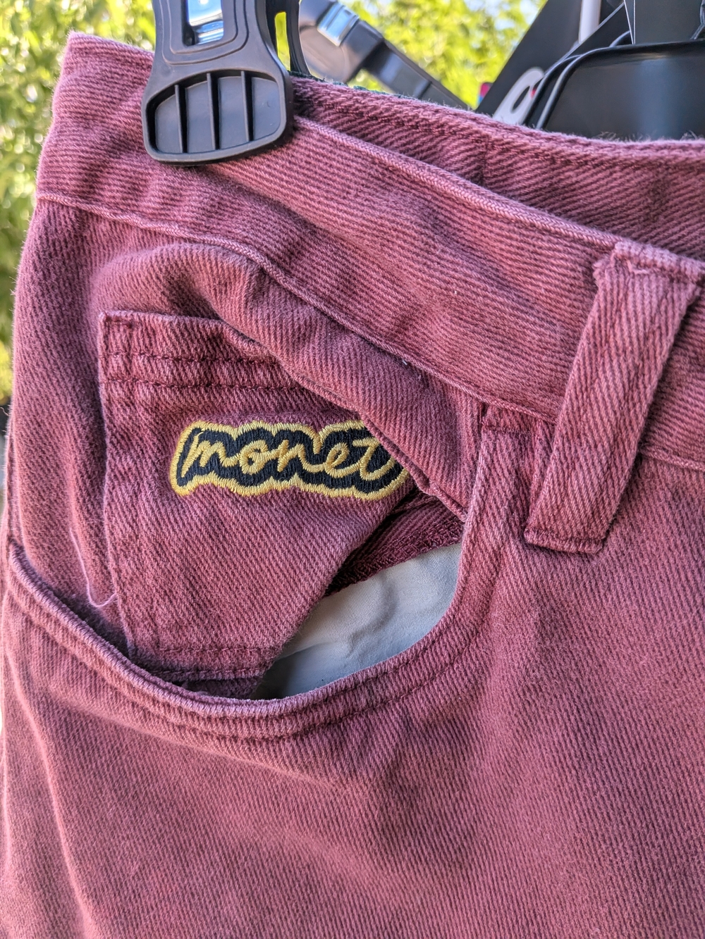 Monet Women's Corduroy Trousers in Burgundy Plum